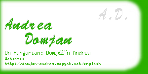 andrea domjan business card